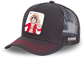 Tracker Kappe Herren One Piece, Cap Herren, Ruffy, Langlebig, Schwarz, Einheitsgröße