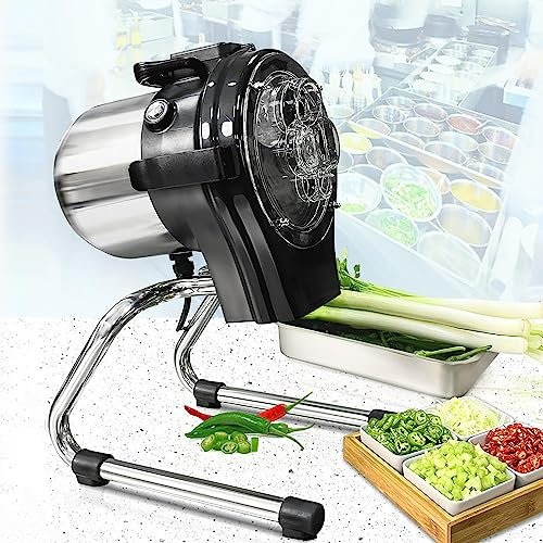Picadora de verduras comercial de acero inoxidable, procesador de alimentos, 1-5 mm de espesor ajustable, ciclón de alta velocidad de 6000 rpm, extraíble para limpieza, para restaurante Hot Pot