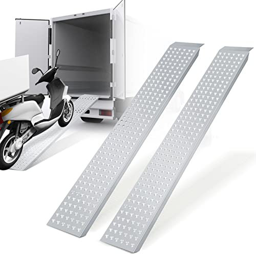 Sonnewelt Auffahrrampe x2 400KG Tragfähigkeit für Anhänger, Verladeschiene Antirutsch für Motorrad PKW Auto, Verzinkter Verladerampe, Auto Rampen 2 Stück, 160 cm