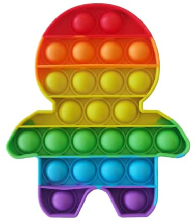 RANZAH RANZAH Little Boy Fidgetleksak | push pop bubbla sensoriska leksaker för barn och vuxna | regnbåge popper pop up-leksaker för skojs skull, autism, speciella behov, anti-stress silikon,