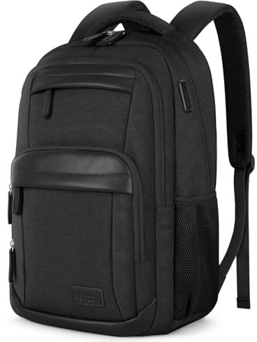 VSNOON Travel Laptop Backpack, 15.6 inch Work Bag School Laptop Bag with USB A & C Charning Port, Water Resistant Laptop Rucksack for Men Women, Lightweight Business Backpack Mens, Gift, Black