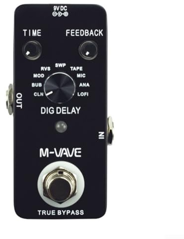 MVAVE DIG DELAY Pedal für Gitarre, 9 Delay-Effekte, leicht und tragbar