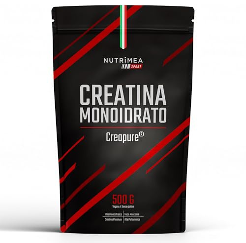 Creatina Monoidrato Micronizzata 3000 mg | 100% Creapure® | Integratore in Polvere per Allenamento e Pre Workout | Gusto Neutro | 5 Mesi di Scorta | Nutrimea Sport