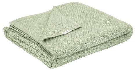 Little Dutch Decke Babydecke Sommerdecke Strickdecke Strick Sommer Baby (70x100 cm) Sage grün - Pure