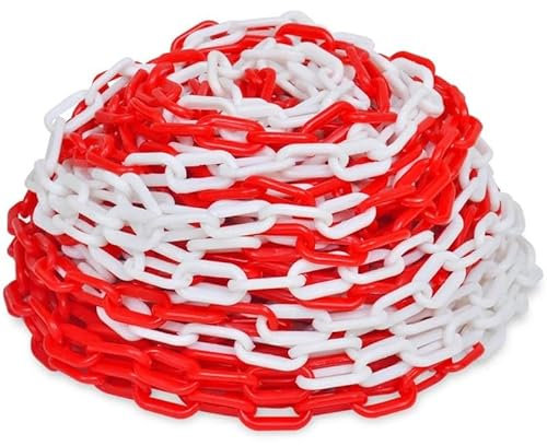 Absperrketten 2 Stück rot-weiß 30 m – Parkplatzschilder für Sicherheitsabsperrungen, hochwertiger Kunststoff, wetterfest und langlebig