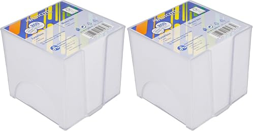 Westcott Foglietti bianchi 800 fogli in scatola | Blocco note con fogli bianchi 9 x 9 cm | Scatola robusta in plastica trasparente | Carta certificata FSC 80 g/m² | E-1733205 00 (Confezione da 2)