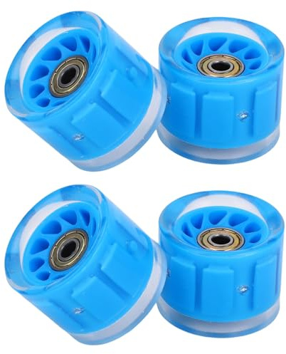 Changor Longboard Hjul och Lager Hög Rebound Magnetisk Kärnfriktion för Street Cruising 4 ST Set för Skateåkare PU-material (Blå)