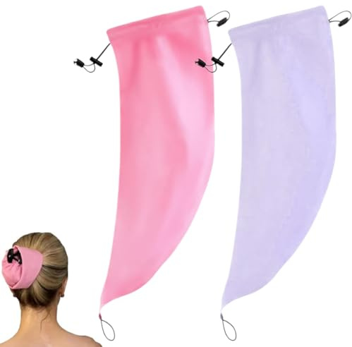 YAYNO 2 Pièces Bonnet de douche pour queue de cheval Protection imperméable Réutilisable et doux pour les cheveux le shampoing et la douche protège les cheveux coiffés indispensable à la maison