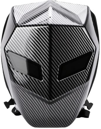 Cryfokt LED Motorcykelryggsäck, Vattentät Hård Skal | Fullfärgad LED-skärm, anpassad GIF-text via app, 3D kolfiber, andningsbar stor kapacitet, motorcykelresor och arbete