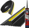 Universal Garage Door Seal Strip with Strong Adhesive - DIY Rubber Garage Door Weather Seal Excluder - Weatherproof Garage Door Bottom Threshold Seal Strip - 15FT + 1 x Prestige Adhesive
