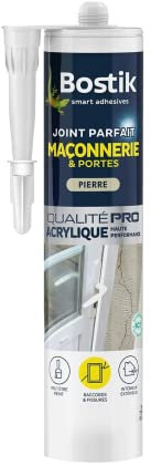 Bostik Mastic d’Étanchéité Joint Parfait Maçonnerie et Portes – Jointe Tous Matériaux et Colmate les Fissures – Intérieur et Extérieur Sous Abri – Formule Acrylique – Couleur : Ton Pierre – 280 ml