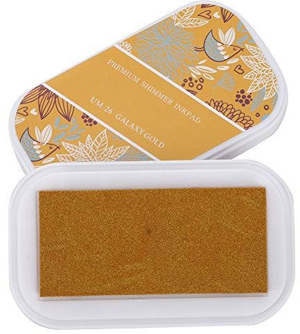 Stempelkissen Hohe Kapazität Metallfarbe DIY Handstempel Tinte Handwerk für DIY Malmarken Buch Papier Holz Stoff(Rakete Goldrot)