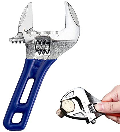 huaaiji 150MM Rollgabelschlüssel Weit öffnender Verstellbarer Schraubenschlüssel Einmaulschlüssel Handwerkzeug Tragbare Badezimmerwerkzeuge