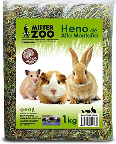 Onlissa Natürliches Hochgebirgsheu mit Hamsterkräutern und kleinen Haustieren (1 kg)