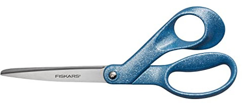 Fiskars Designer-Universalschere, Rechtshändig, Länge: 21 cm, Edelstahl-Klingen, Digital Cloud, Explore, 1066456