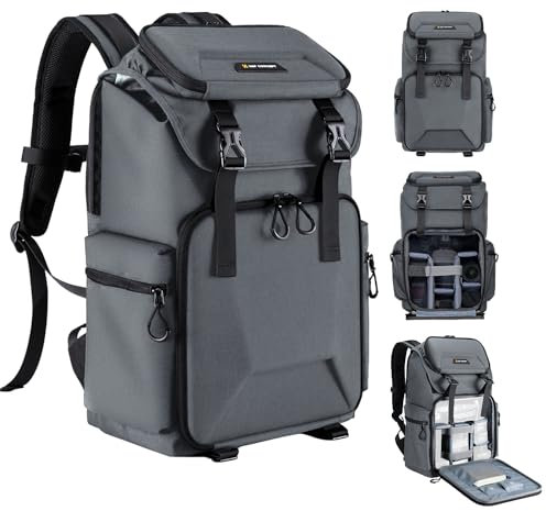 K&F CONCEPT Kameratasche für Fotografen, Reisetasche für Stativ, Kameraobjektiv, Zubehör mit Laptopfach und Regenschutz, wasserdichte, multifunktionale Kamerataschen für DSLR-Kameras