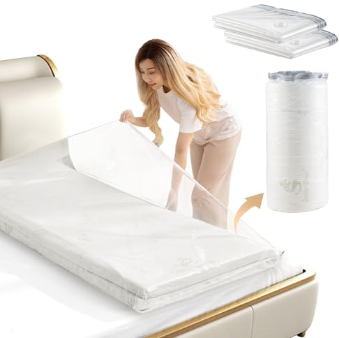 BULZEU Vakuumbeutel für Matratzen, 2 Stück 240 * 120CM Vakuum-Matratzenbeutel für Umzug, Vakuumbeutel Aufbewahrungstasche, Vakuum-Kompressionsbeutel für Zuhause, Reise