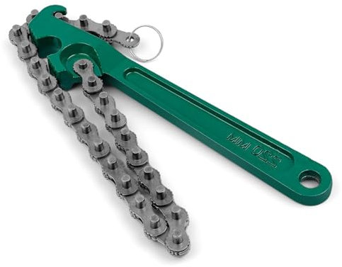 9 pollici chiave filtro olio, DEANKEJI chiavi filtro olio regolabile, chiave a catena multifunzionale, per la manutenzione di auto, smontaggio e assemblaggio meccanici, installazione meccanica