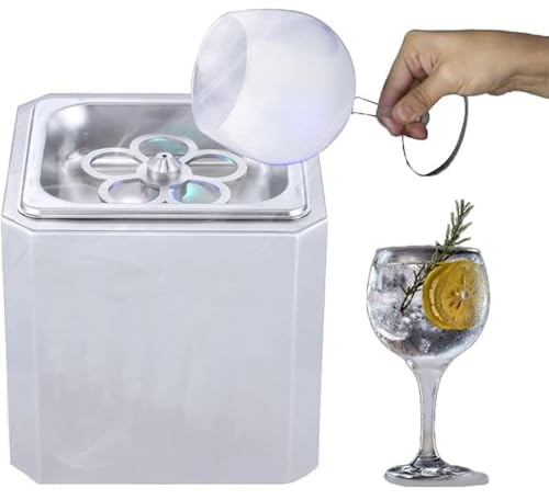 GJBMXSM Raffreddatore Bicchieri Champagne a CO₂: Raggiunge -40°C in 6 Secondi Senza Elettricità, Chiller Alimentare in Acciaio Inox per Cocktail/Succhi, Glass Chiller Professionale con Luci LED