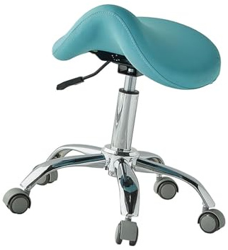 Genérico Taburete Ergonómico con Ruedas, Altura Ajustable De 49 A 64 Cm, Capacidad De Carga De 200 Kg, Silla con Ruedas For Casa,Tienda, Salón.(Blue)