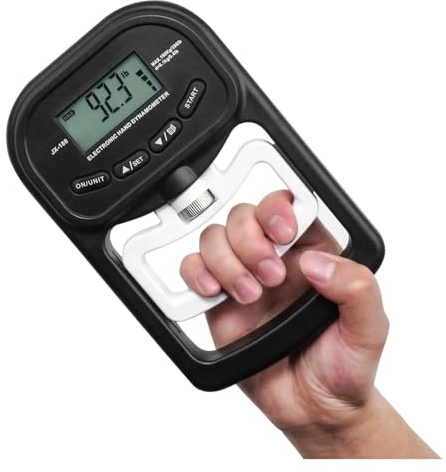 Digital handdynamometer greppstyrketränare Elektronisk testare USB LCD-skärm Träning Hem skola grepptestare(JX180-180kg-black)