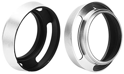 Keenso Pare-Soleil en Alliage D'aluminium 46mm Argent 2 Pièces Pare-Soleil D'appareil Photo Antireflet pour Accessoires