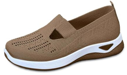 Scarpe Sportive Donna, Scarpe Ortopediche Donna Estive - Scarpette in Maglia Leggere Sportive Sneakers Senza Lacci Antiscivolo Comode Slip On Traspiranti con Plantare Estraibile per Camminare 39
