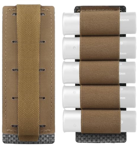 LZAQHMT Lot De 2 Porte-Cartouches Tactique Calibre 12 Pochette De Rangement Molle 5 Cartouches pour Ceinture, Sac À Dos Ou Équipement De Chasse