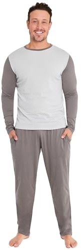 CityComfort Pijamas para Hombre 100% algodón súper Suave para Hombre, Conjunto de Pijamas para Hombre, Ropa de Dormir, Ropa de Estar, chándal (Bota Pierna Corte Gris Carbón, 2XL)
