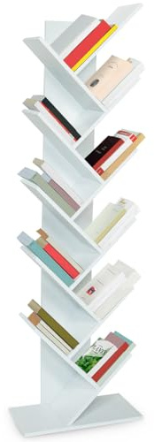 IDMarket - Etagère bibliothèque à Livres Tea Forme d'arbre 10 Niveaux Blanche