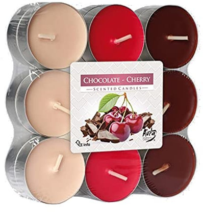 Lumini profumati – Cioccolato ciliegia – Profumo di Natale – 18 pezzi