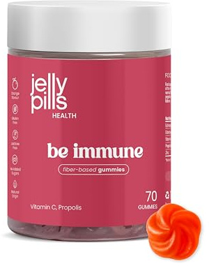 Jelly Pills Gominolas de Vitamina C con Zinc y Propóleo - Fuente de Antioxidantes - 70 Gummies Veganas - Sin Azúcares Añadidos - Sabor Naranja Natural - Sistema Inmunológico y Defensas