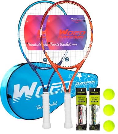 19 23 25 Kids Tennis Racket Junior/Youth Tennis Racquet with Tennis Ball Carry Bag Overgrips Vibrations Dampers…
