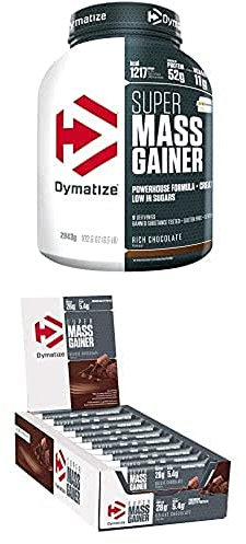Dymatize Super Mass Gainer Rich Chocolate 6(2,9kg) + Dymatize Elite Layer Bar Choc Peanut Butter & Caramel 18x(2x30g)