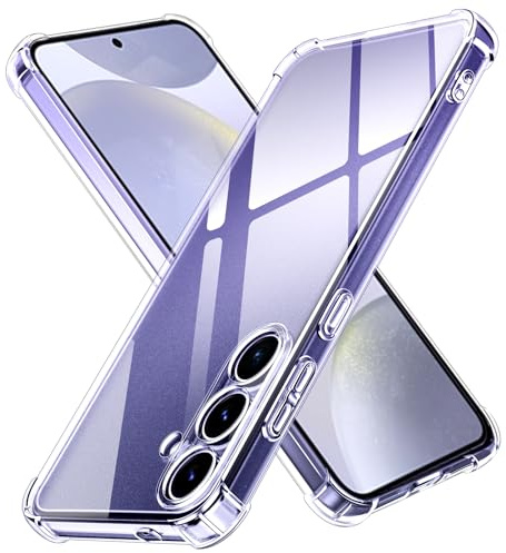 ivoler Coque pour Samsung Galaxy S24 5G, Ultra Transparent Étui de Protection en Silicone Antichoc avec Coins Renforcés, Clair Mince Souple TPU Bumper Housse