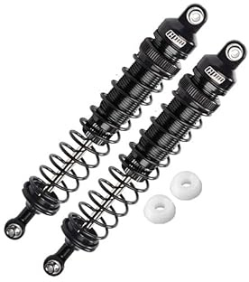 Aluminum 6061-T6 Rear Adjustable Spring Dampers (122mm) for Losi 1/10 Rock Rey 4WD Rock Racer LOS03009 Upgrades - Black