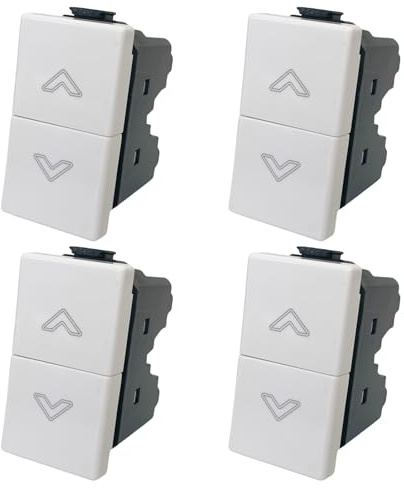 Set di 4 Interruttori Doppio Pulsante Compatibili con Bticino per Tapparelle Elettriche e Tende, Automazione Persiane, Interruttore Compatibile con Bticino Matix (4 Prese Doppio Pulsante)