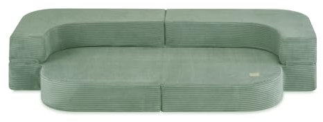 MISIOO Spielsofa für Kinder - Schaumstoff Bausteine Kinder Set 125 x 170 cm - Vielseitiges Kinder Sofa aus Weichem Cord Material - Perfekt zum Spielen und Entspannen - Ideal für Kinderzimmer