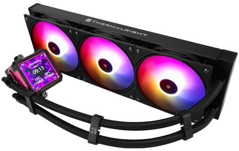 Thermalright FW PRO 360 ARGB RB CPU AIO Cooler,Computer Water Cooler System,IPS LCD Screen with 320x320 Resolution,for AM5,Intel LGA1700/1851,CPU Cooler with 2.73-in LCD Display,Magnetic Cold Head-Red