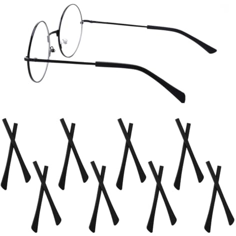 HABNI 8 Paires Protege Branche Lunette, Housses En Silicone Pour Branches De Lunettes, Antidérapantes,Accessoires De Remplacement Pour Lunettes Aux Jambes