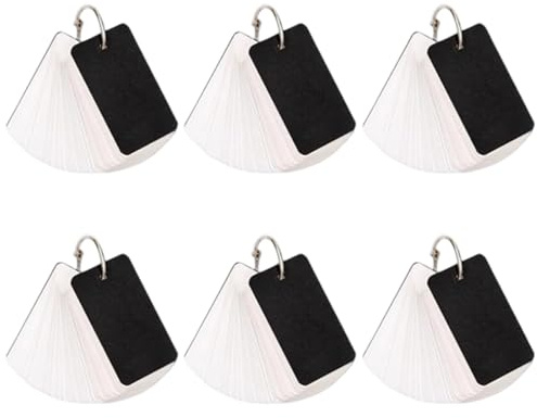 XUKZIMA Tarjetas flash de revisión (6 paquetes/300 hojas), Mini tarjetas de aprendizaje, flashcards y tarjetas estudio cuadriculadas y en blanco, papel kraft, para aprender vocabulario