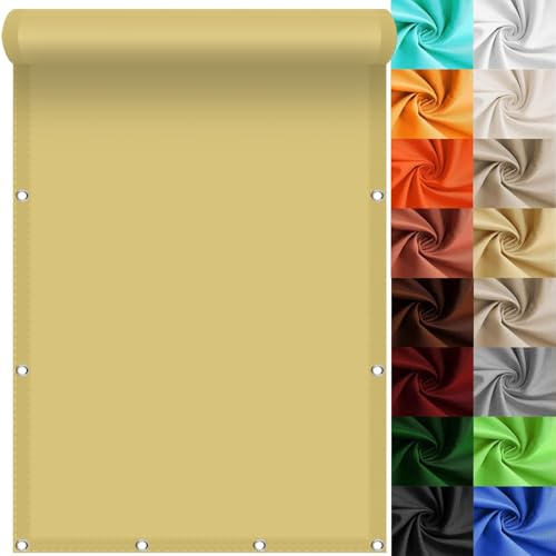 Sonnensegel Rechteckig 360 x 390 cm Wasserdicht Rechteckig Multi Farbe Und Größe Sonnensegel Wasserdicht inkl Befestigungsseile für Balkon Terrasse Garten, Sandgelb