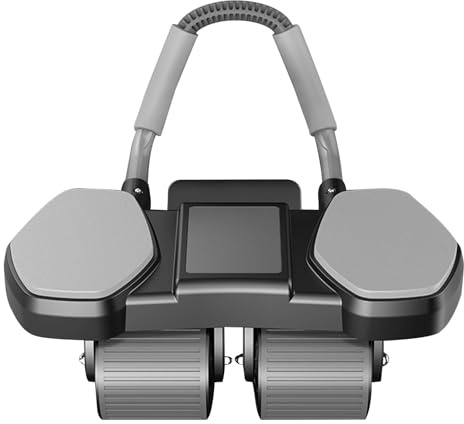 Rullo per addominali – Attrezzo versatile per allenamento addominali, allenamento silenzioso a casa, con supporto per telefono, impugnatura antiscivolo, attrezzatura per allenamento per la per