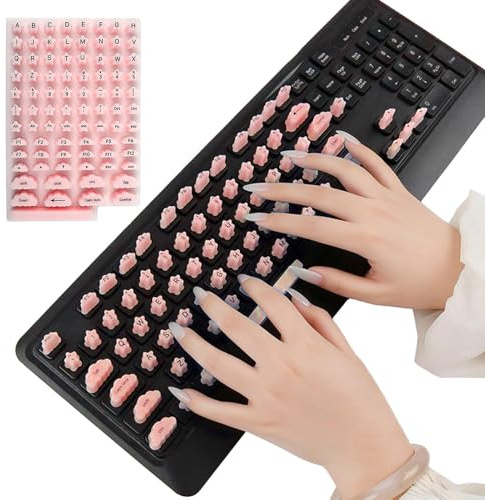 Stickers Para Teclas De Teclado,Silicona con Fuerte Adhesivo y Diseño Estético - Cubierta Para Teclado De Laptop Para Uñas Largas,para Mujeres y Niñas con Uñas Acrílicas, para Casa, Oficina, Mecanogra