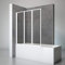 Schulte D1300 04 50 Duschwand Well, 127 x 140 cm, 3-teilig faltbar, 3 mm Sicherheitsglas Klar hell, apin-weiß, Duschabtrennung für Wanne