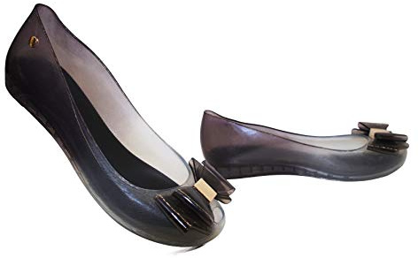 IVACHY Womens Jelly Ballet Shoes, Bow Details Slip-On Flats, Comfy Ladies Casual Wear Every-Day Closed Toe Ballerina Pumps