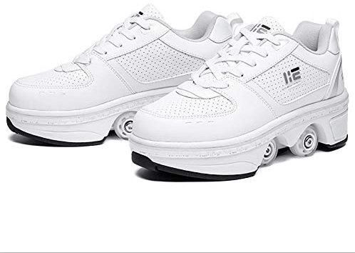 Rollschuhe Damen,2 In 1 Inline Skates Kinder,verstellbare Quad Skate Rollerskates Skating Sneakers,Sport Freizeit Laufschuhe Sneakers Für Männer Und Frauen,EUR41