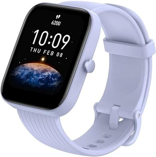 Amazfit Bip 3 Montre Connectée Homme 1,69, SpO2, Suivi de Rythme Cardiaque/Sommeil/Stress, 5 ATM Etanche 60 Modes Sportifs, Autonomie de 14 Jours, Version Française(Bleu)