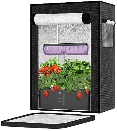 Enjoyfly Tente de culture pour système hydroponique Aerogarden - 48,9 x 35,7 x 52,1 cm - Mylar hautement réfléchissant - Housse de protection pour machine de culture - Système complet anti-lumière