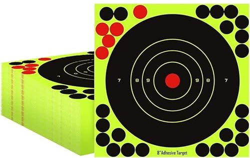 Saluaqui Lot de 50 Pièces Tir à l'arc Cible de Tir Cibles Stickers Muraux Autocollant de Cible, Planches de Tir Auto-Adhésives, Lot de Cibles Réactives de 20,3 Cm